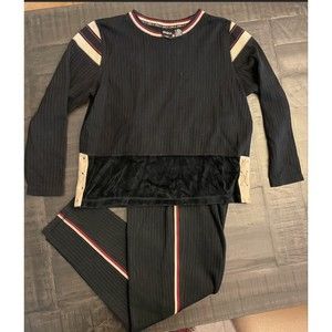 Erika Sport Vintage Two Piece Stripe Trim Set - Sz M